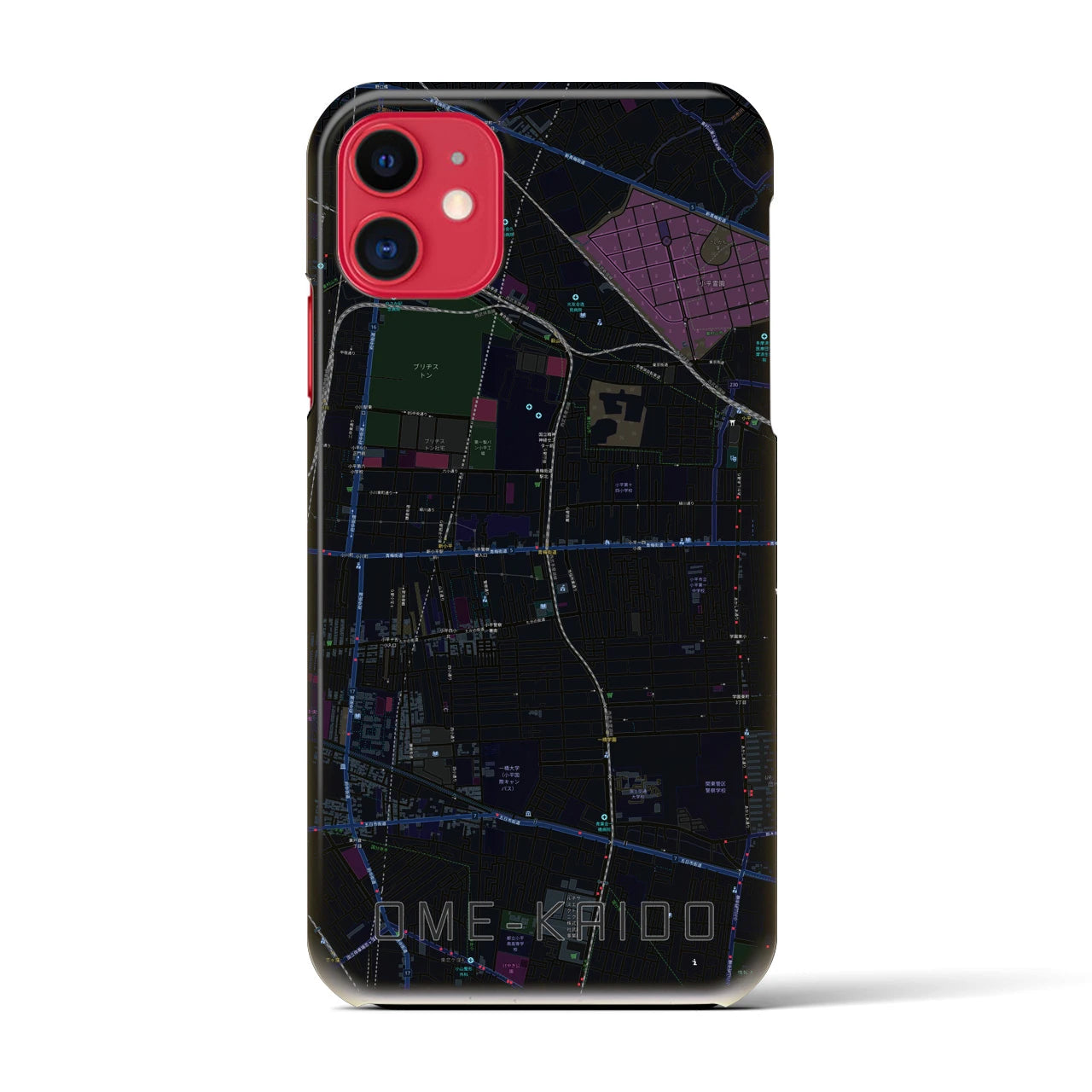 【青梅街道(東京都)】地図柄iPhoneケース(バックカバータイプ)