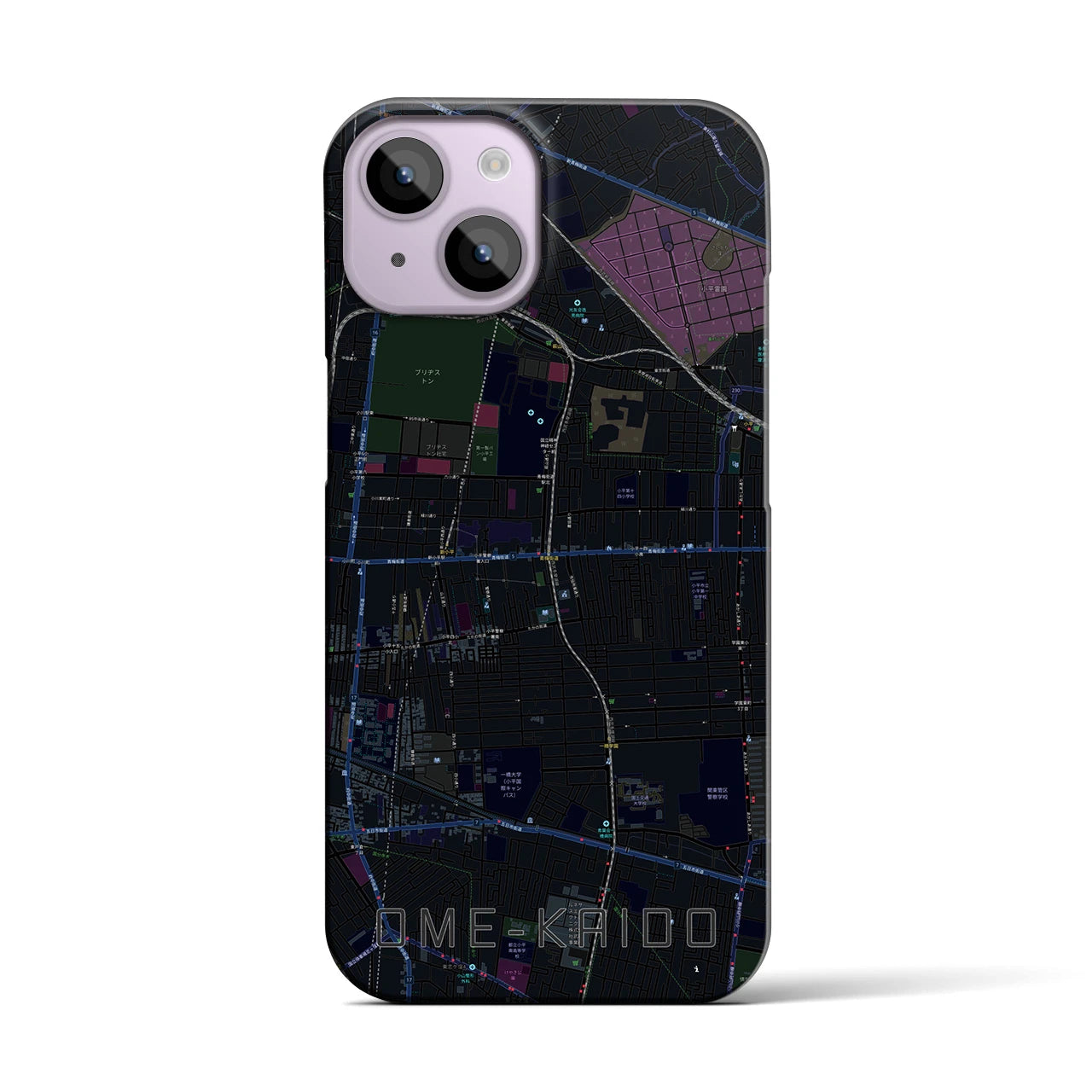 【青梅街道(東京都)】地図柄iPhoneケース(バックカバータイプ)