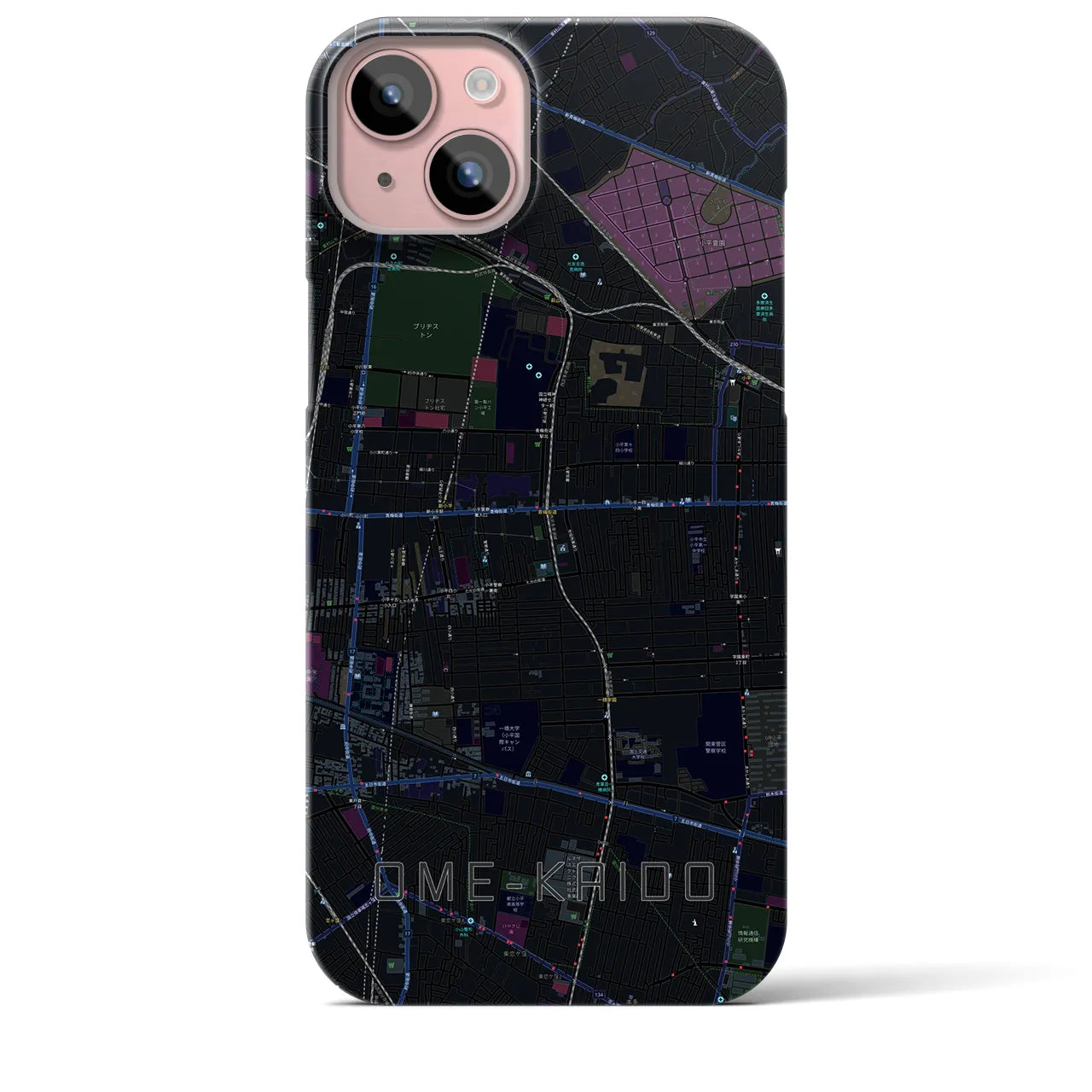 【青梅街道(東京都)】地図柄iPhoneケース(バックカバータイプ)