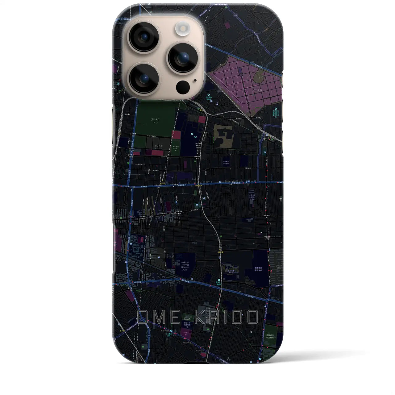 【青梅街道(東京都)】地図柄iPhoneケース(バックカバータイプ)