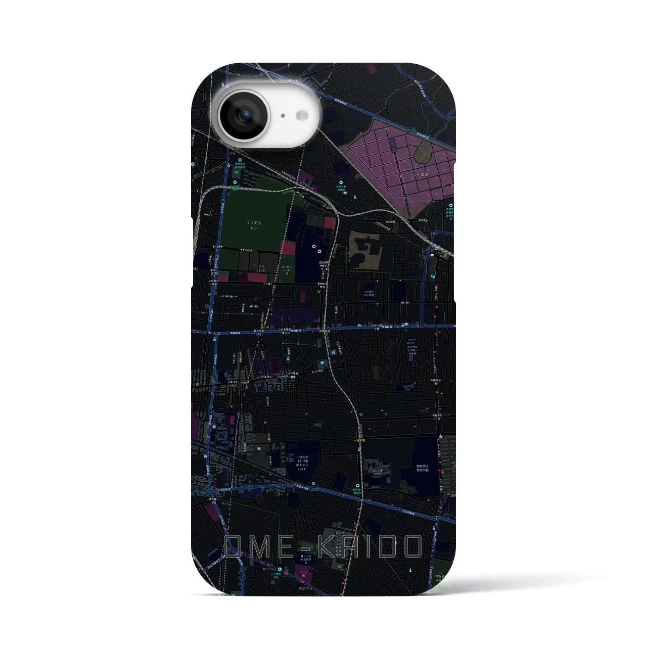 【青梅街道(東京都)】地図柄iPhoneケース(バックカバータイプ)