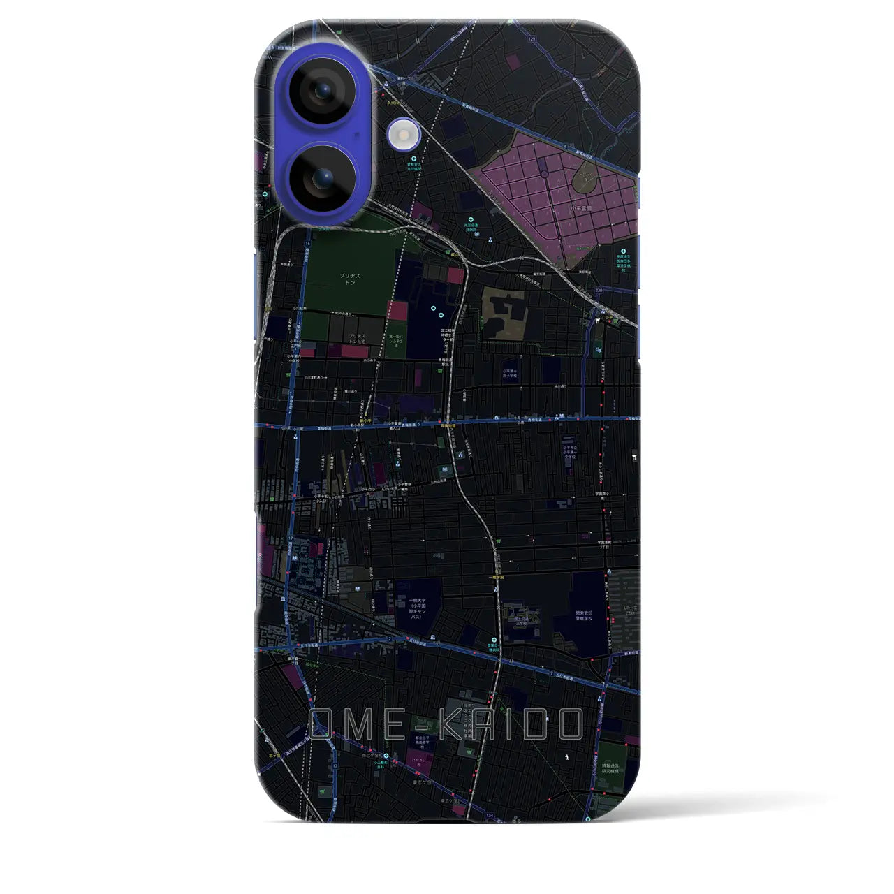 【青梅街道(東京都)】地図柄iPhoneケース(バックカバータイプ)