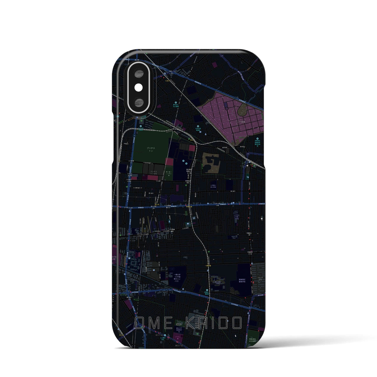【青梅街道(東京都)】地図柄iPhoneケース(バックカバータイプ)
