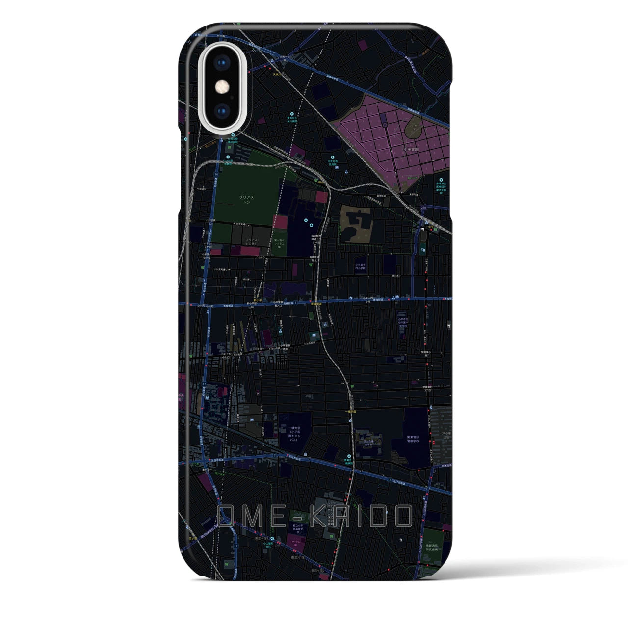 【青梅街道(東京都)】地図柄iPhoneケース(バックカバータイプ)