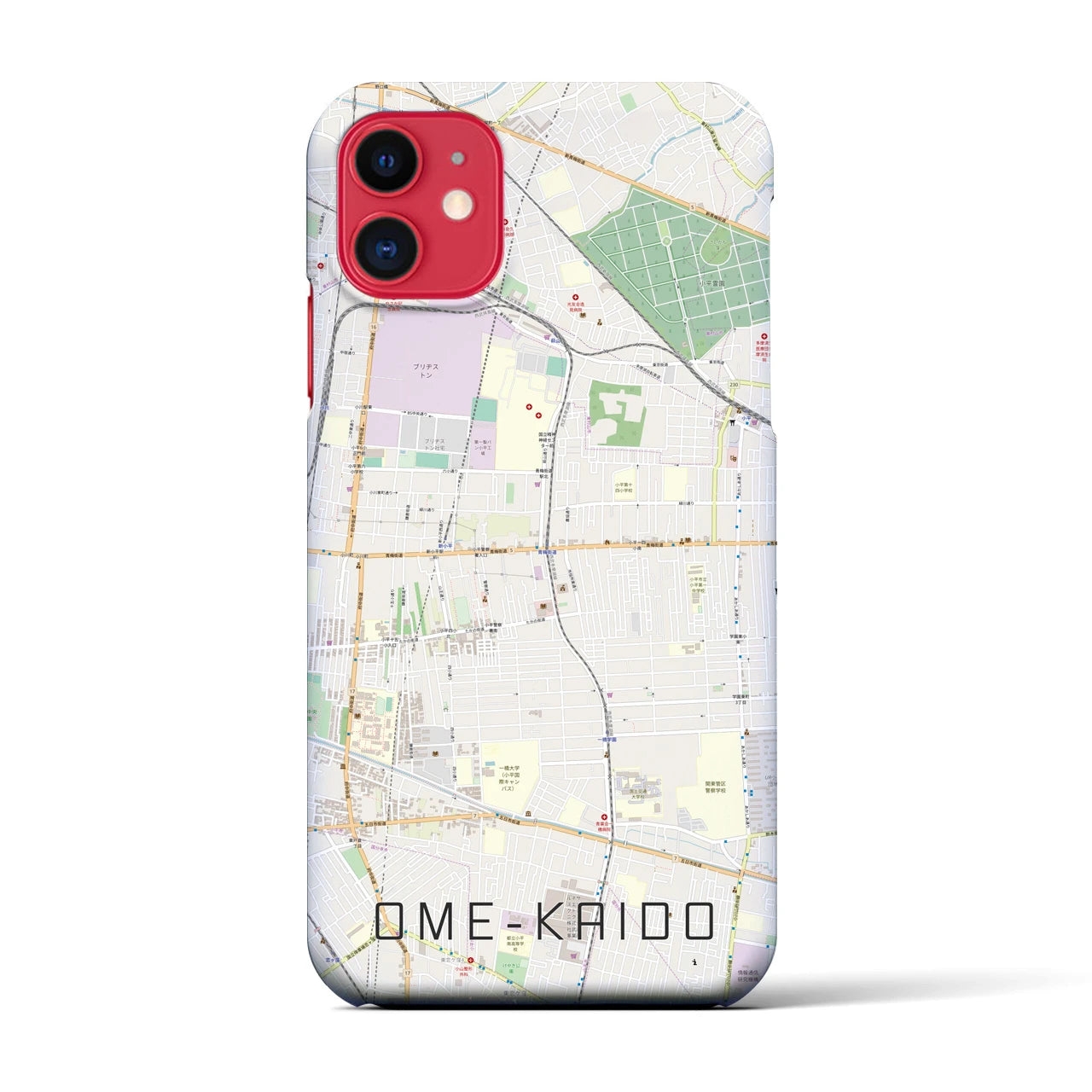 【青梅街道(東京都)】地図柄iPhoneケース(バックカバータイプ)