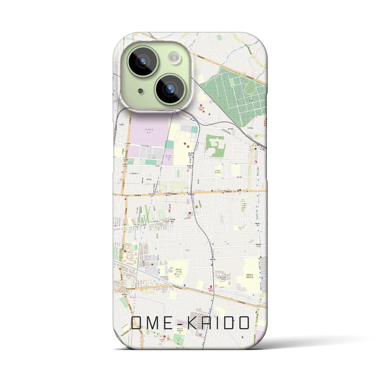 【青梅街道(東京都)】地図柄iPhoneケース(バックカバータイプ)
