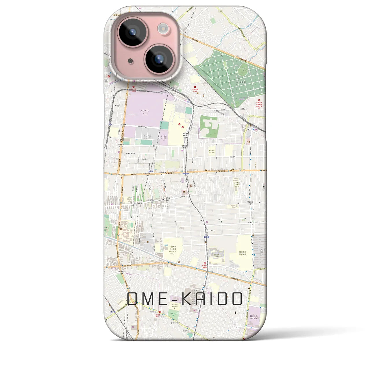 【青梅街道(東京都)】地図柄iPhoneケース(バックカバータイプ)