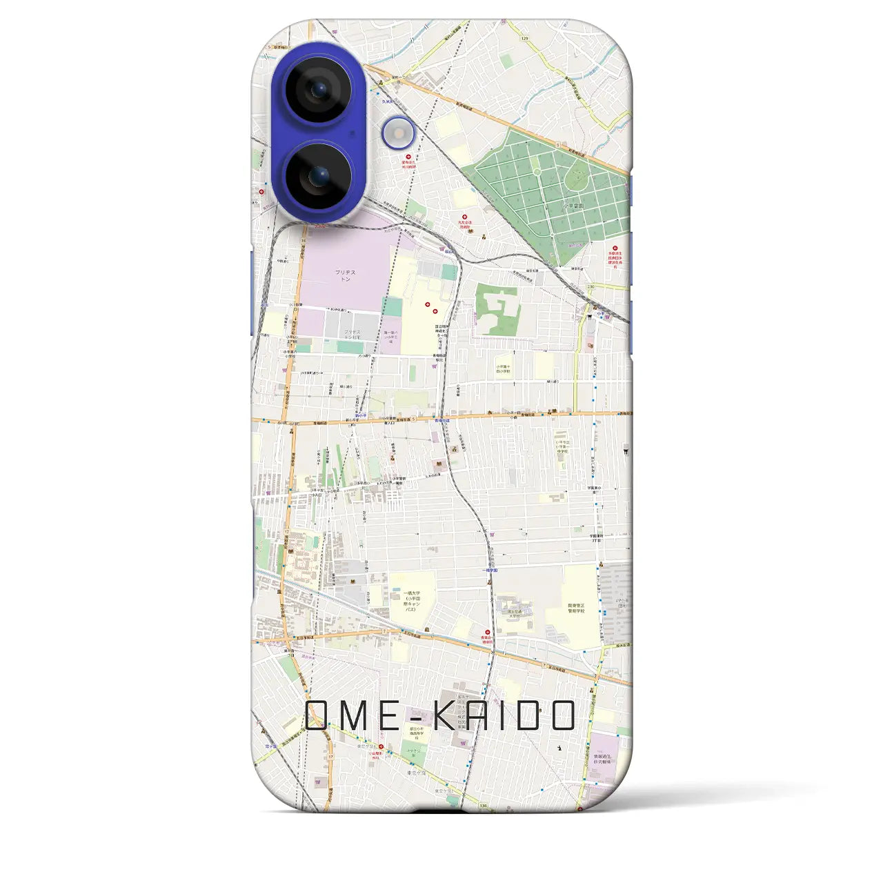 【青梅街道(東京都)】地図柄iPhoneケース(バックカバータイプ)ナチュラル・iPhone 16 Pro Max 用