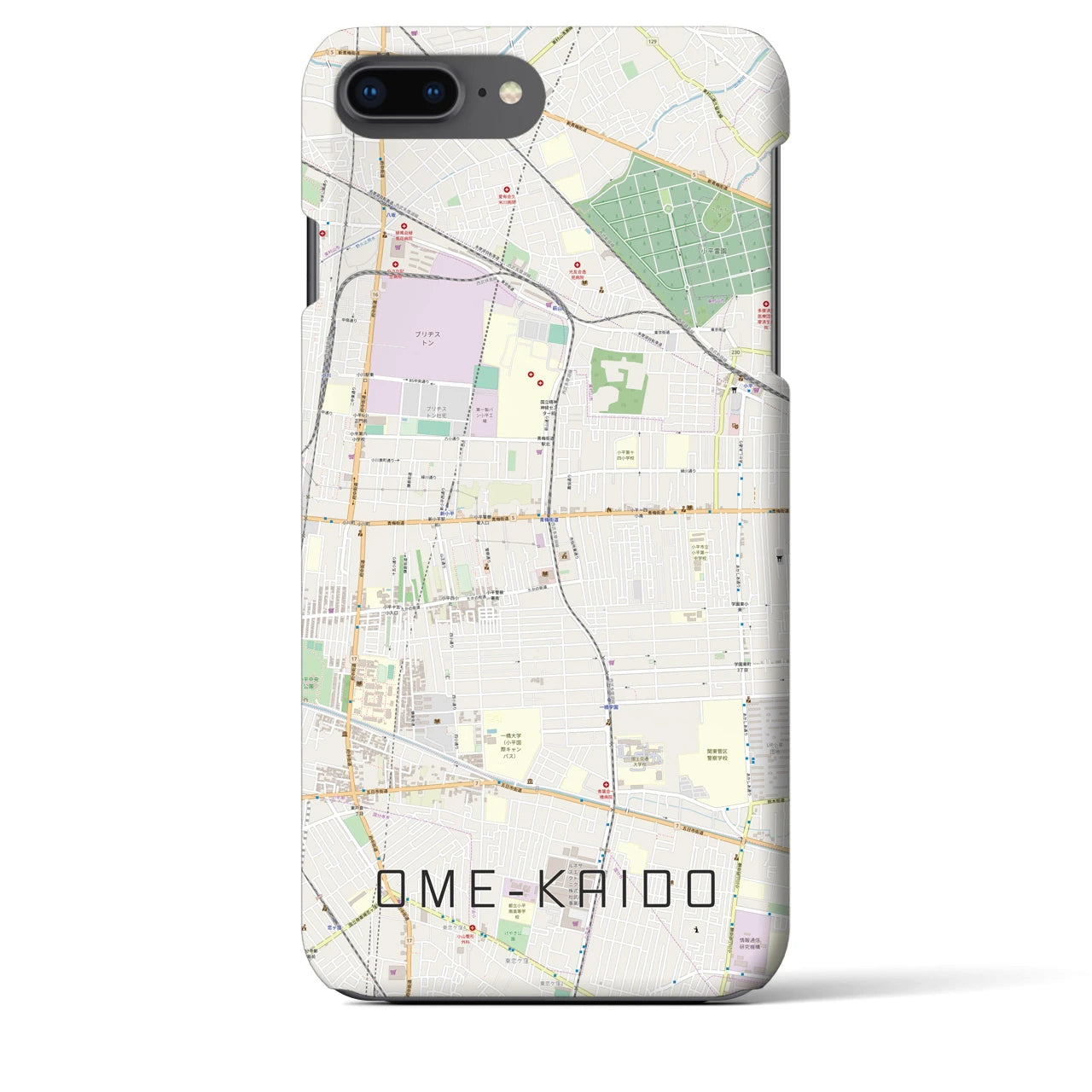 【青梅街道(東京都)】地図柄iPhoneケース(バックカバータイプ)