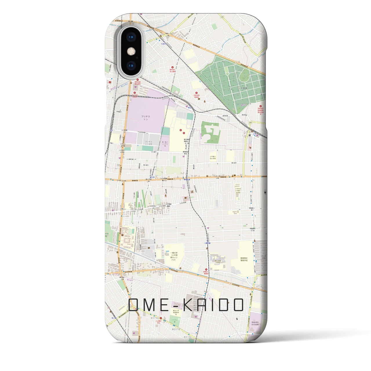 【青梅街道(東京都)】地図柄iPhoneケース(バックカバータイプ)