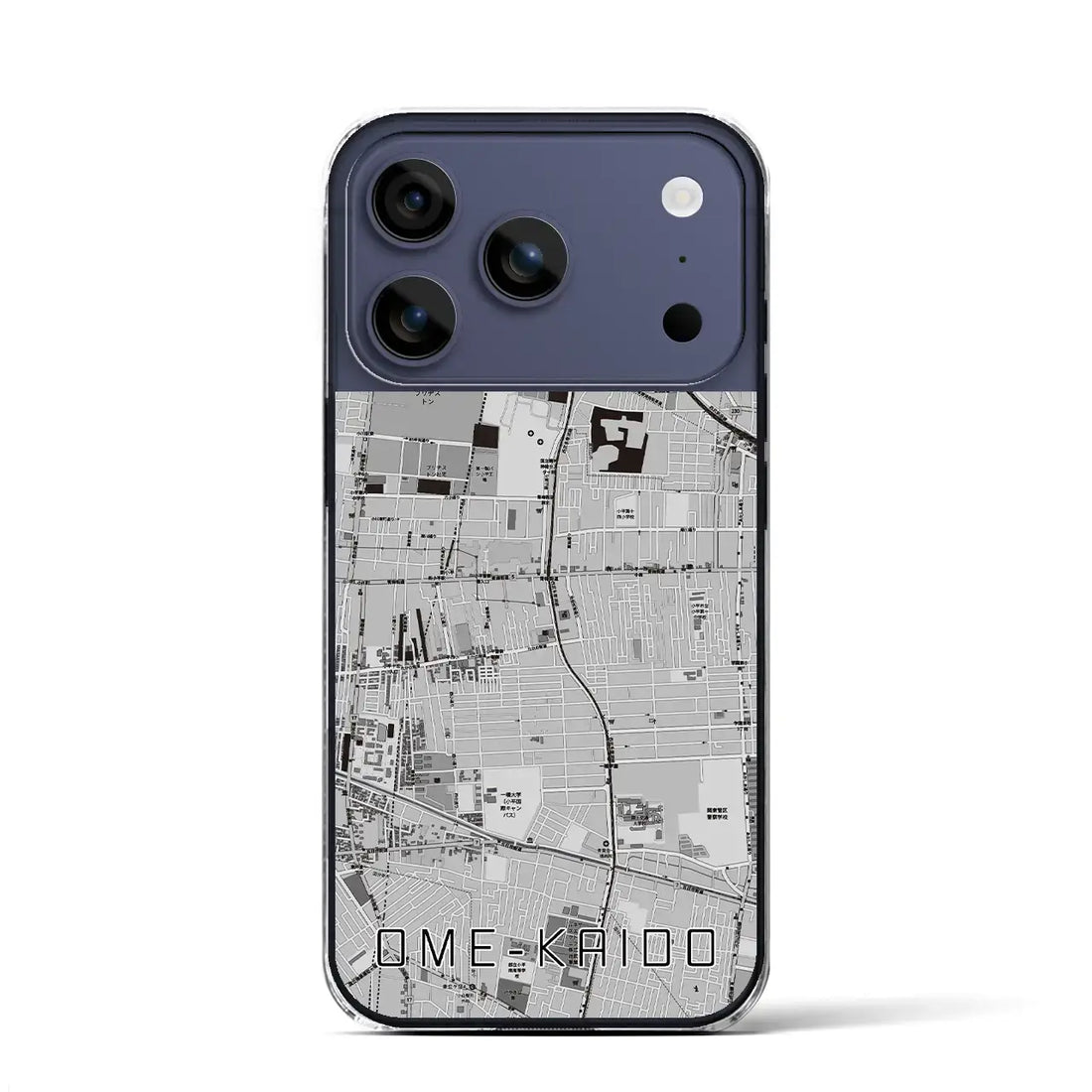 【青梅街道(東京都)】地図柄iPhoneケース(クリアタイプ)