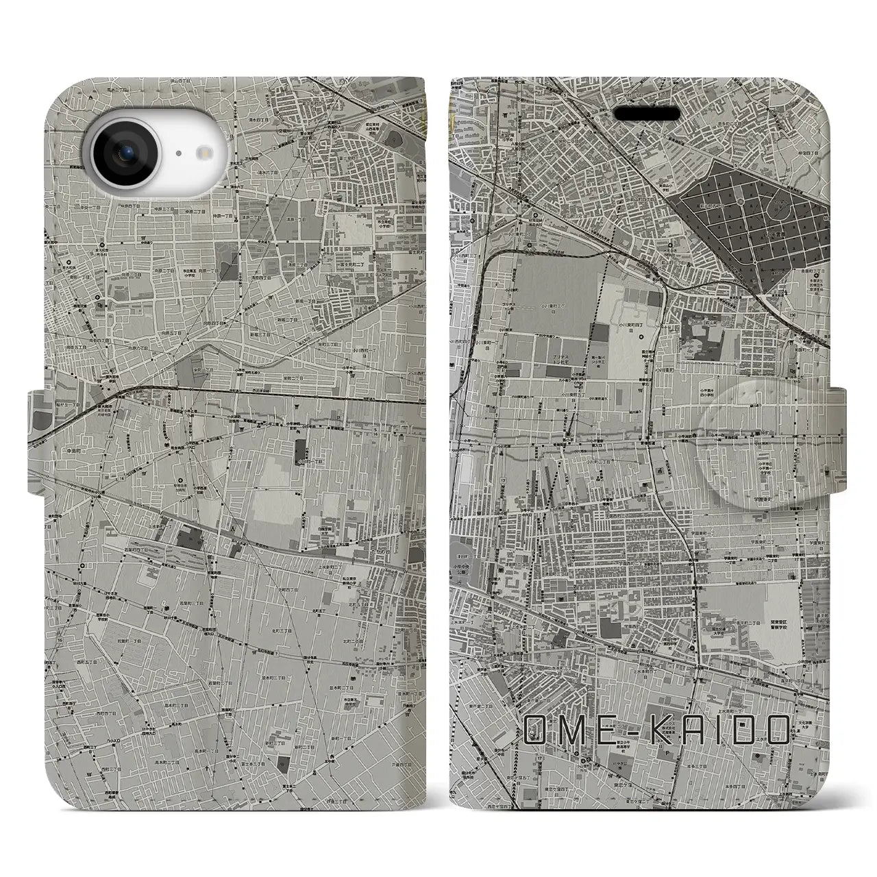 【青梅街道(東京都)】地図柄iPhoneケース(手帳タイプ)