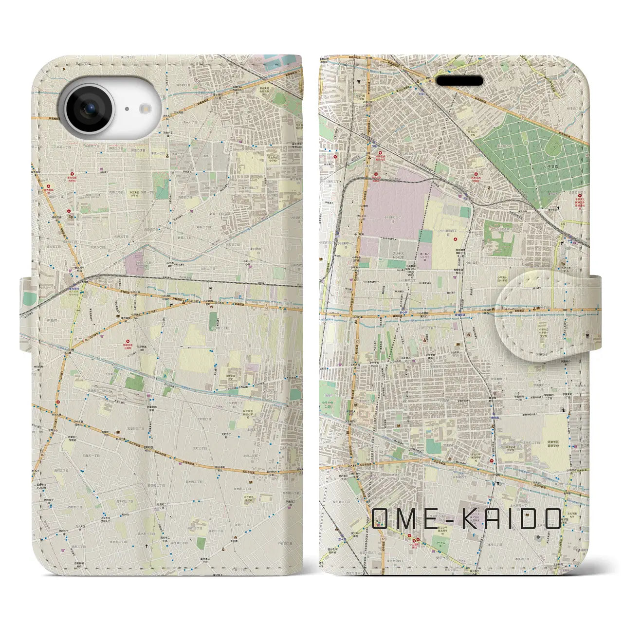 【青梅街道(東京都)】地図柄iPhoneケース(手帳タイプ)