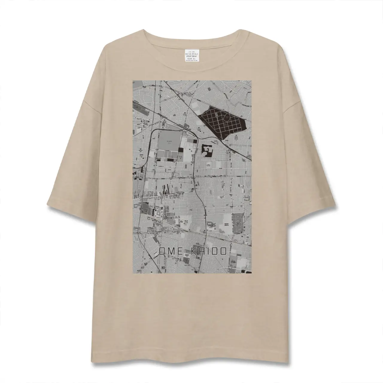 【青梅街道(東京都)】地図柄ビッグシルエットTシャツ