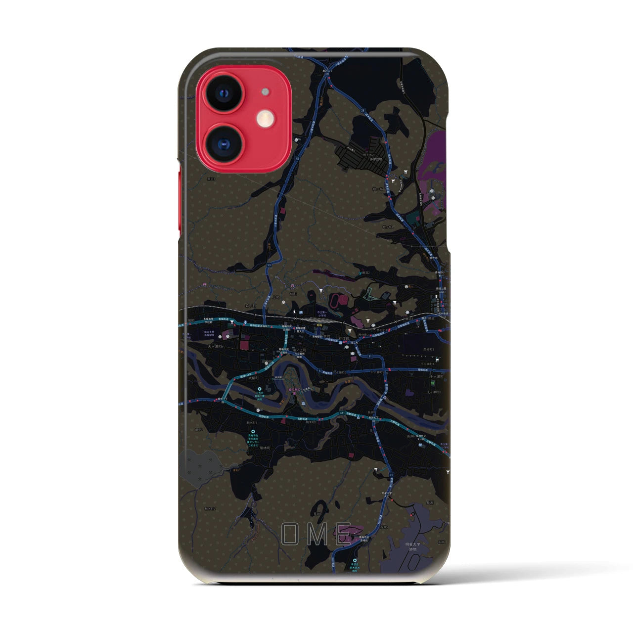 【青梅(東京都)】地図柄iPhoneケース(バックカバータイプ)