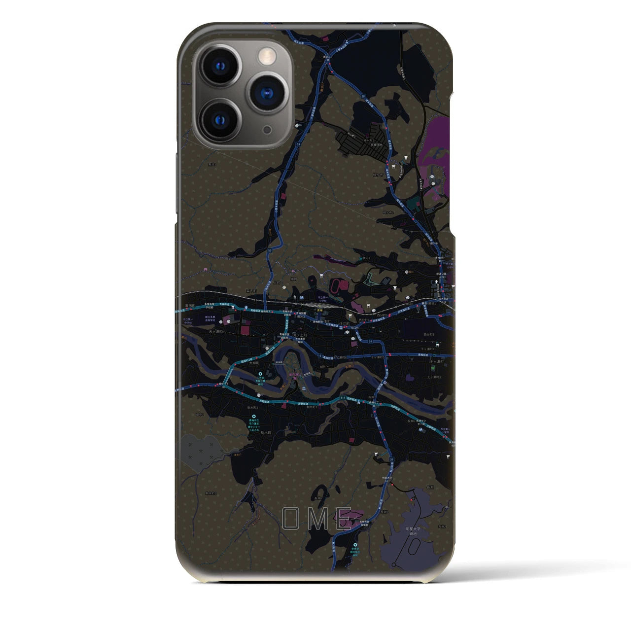 【青梅(東京都)】地図柄iPhoneケース(バックカバータイプ)