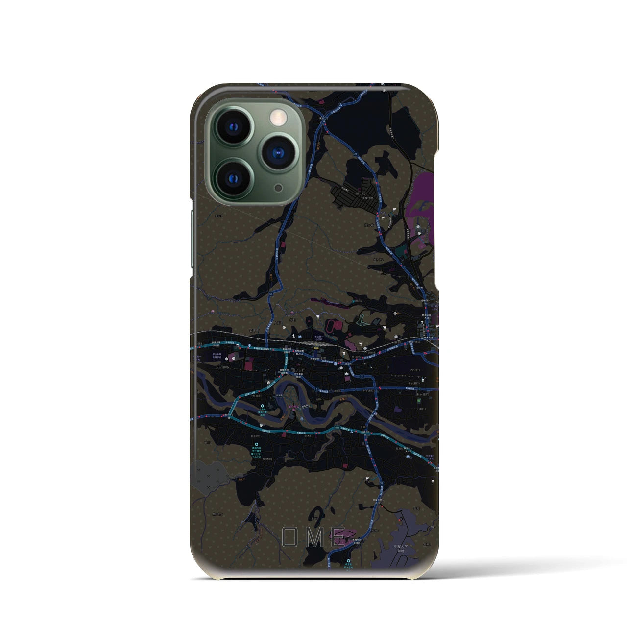 【青梅(東京都)】地図柄iPhoneケース(バックカバータイプ)