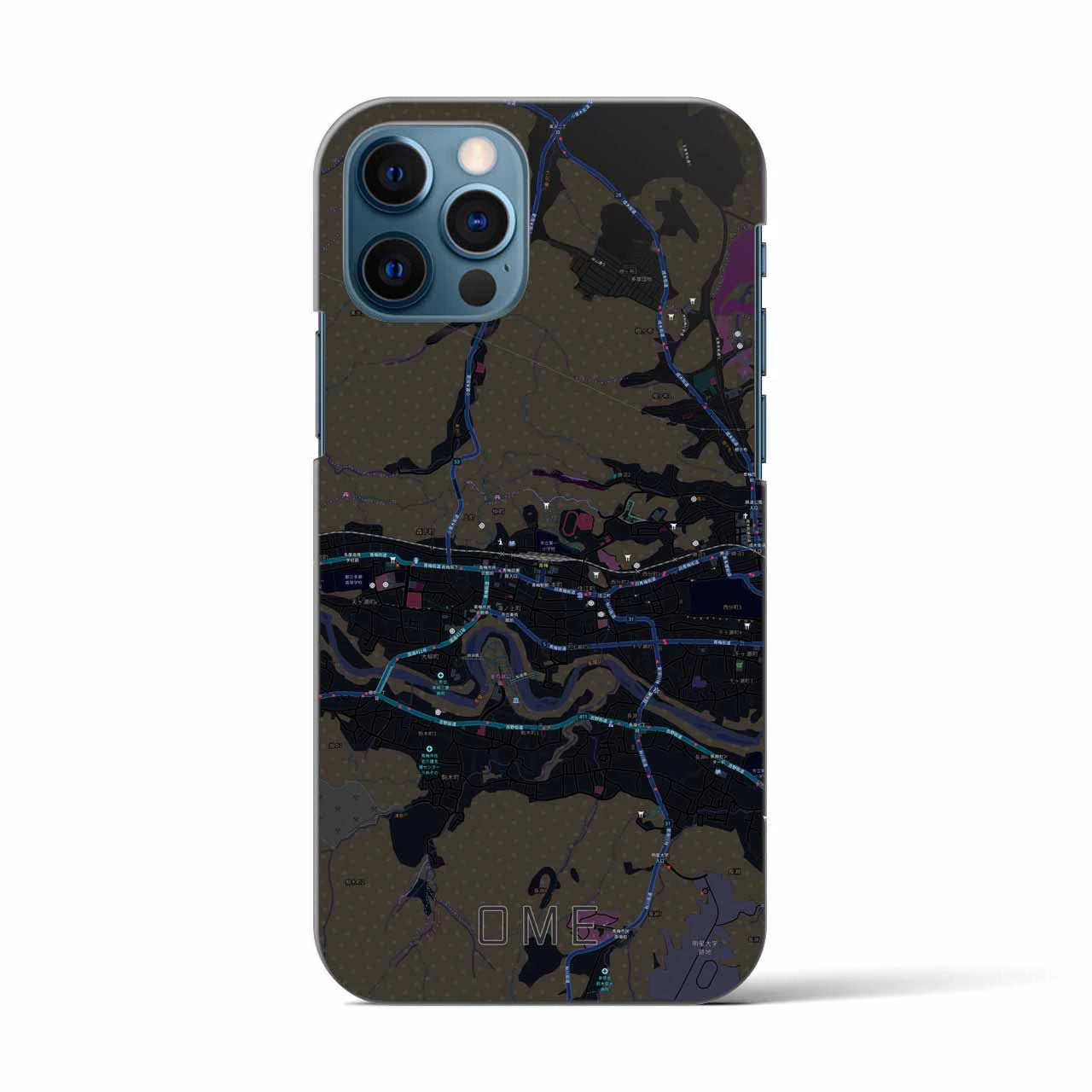 【青梅(東京都)】地図柄iPhoneケース(バックカバータイプ)