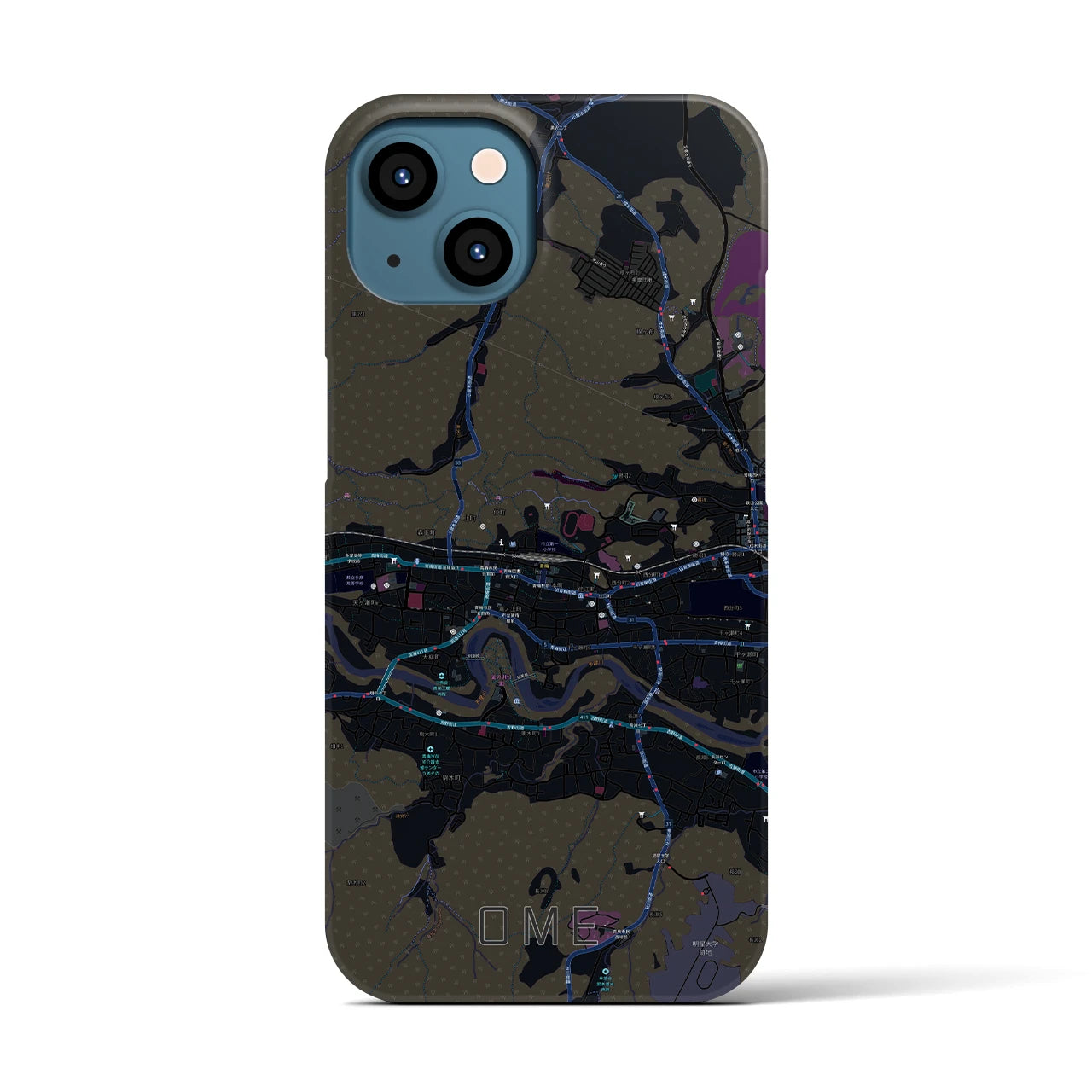 【青梅(東京都)】地図柄iPhoneケース(バックカバータイプ)