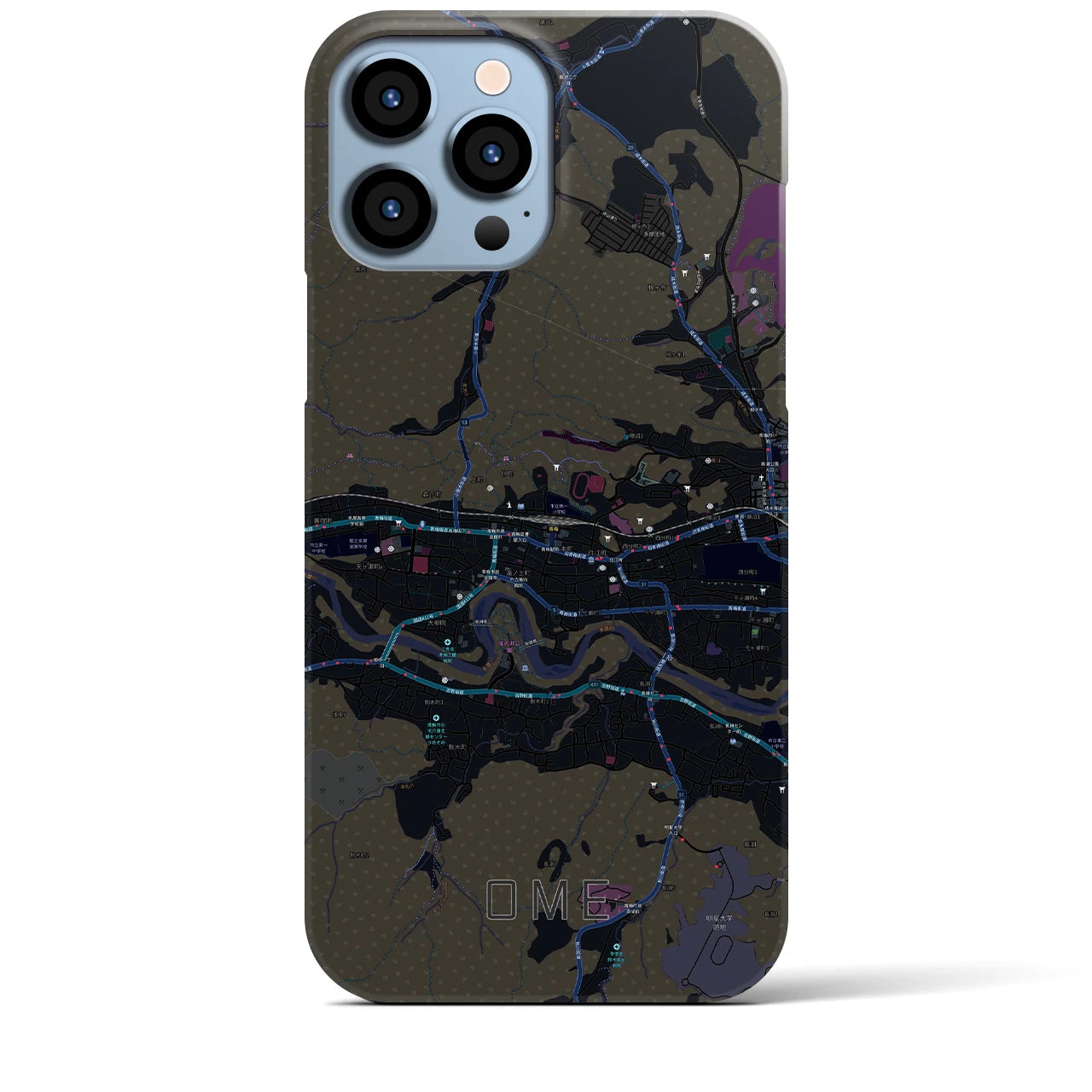 【青梅(東京都)】地図柄iPhoneケース(バックカバータイプ)