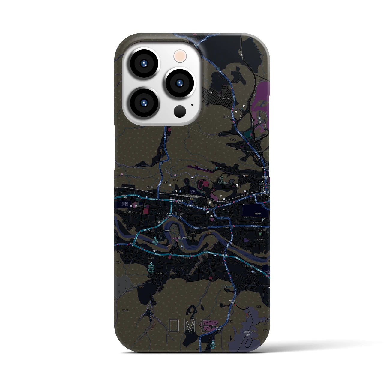 【青梅(東京都)】地図柄iPhoneケース(バックカバータイプ)