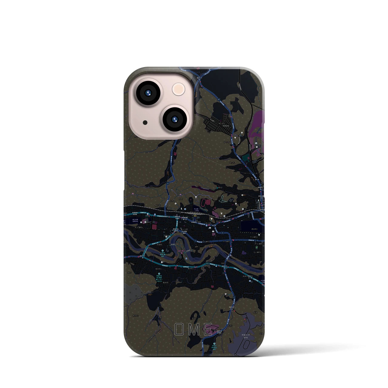【青梅(東京都)】地図柄iPhoneケース(バックカバータイプ)