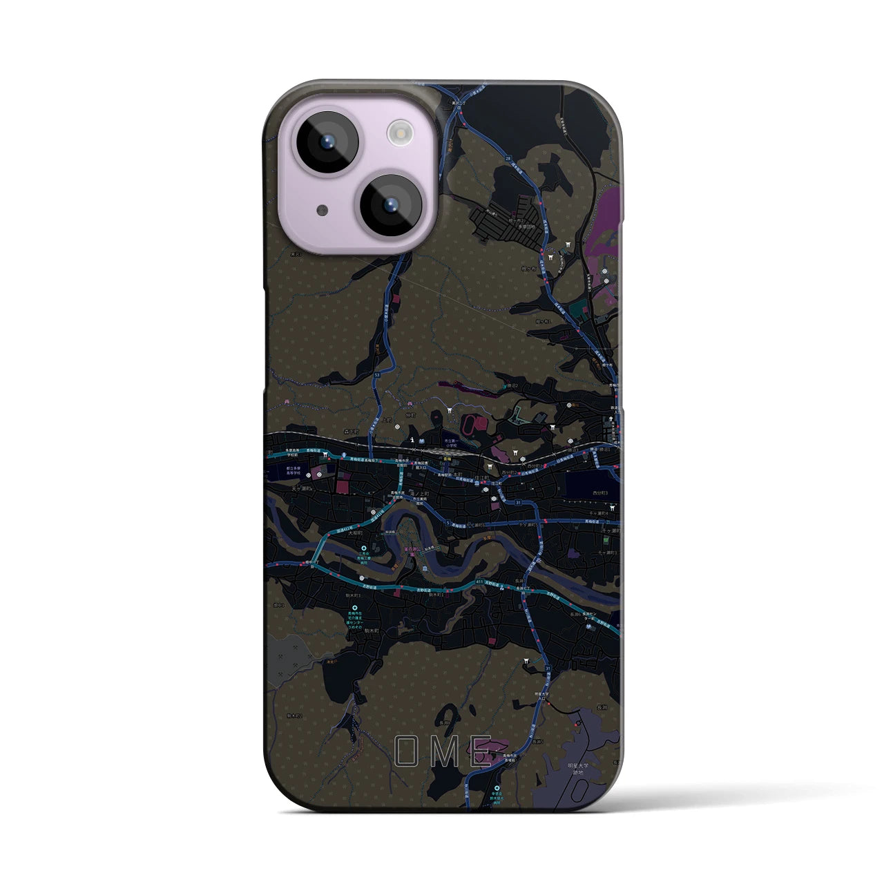 【青梅(東京都)】地図柄iPhoneケース(バックカバータイプ)