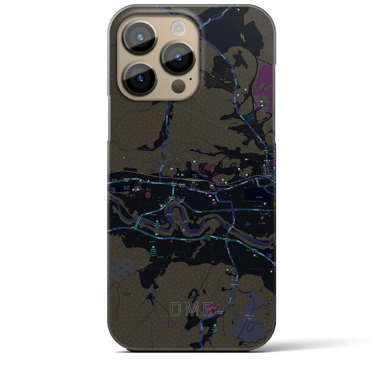 【青梅(東京都)】地図柄iPhoneケース(バックカバータイプ)