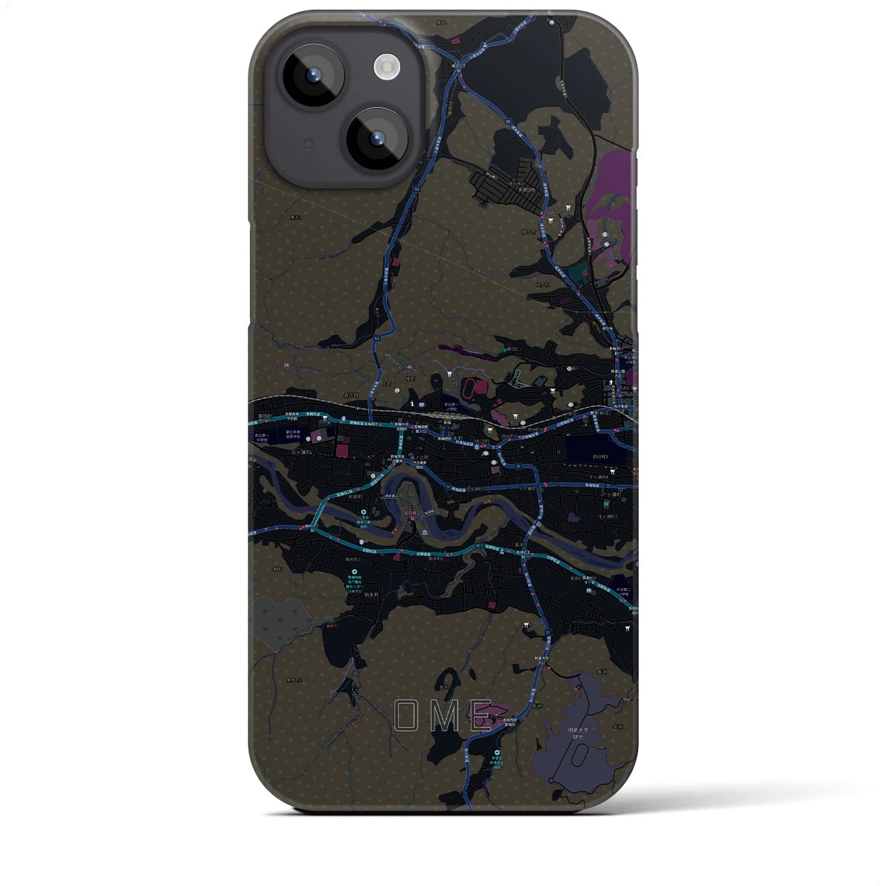 【青梅(東京都)】地図柄iPhoneケース(バックカバータイプ)