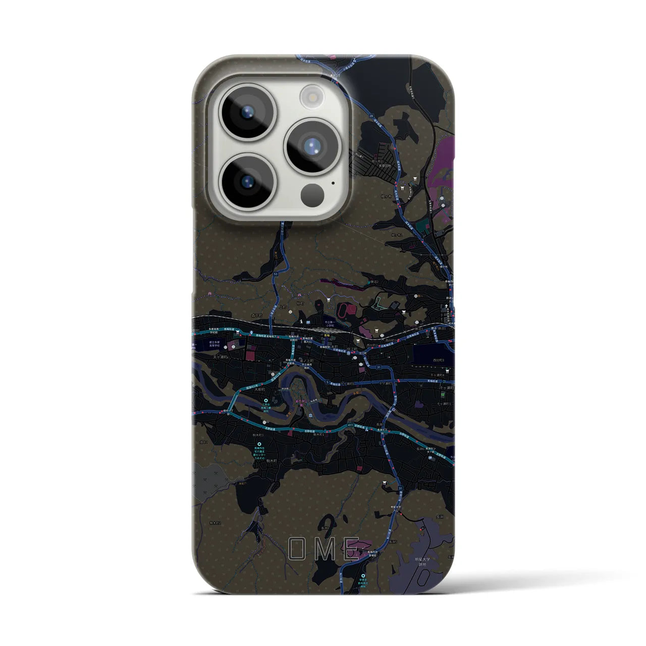 【青梅(東京都)】地図柄iPhoneケース(バックカバータイプ)