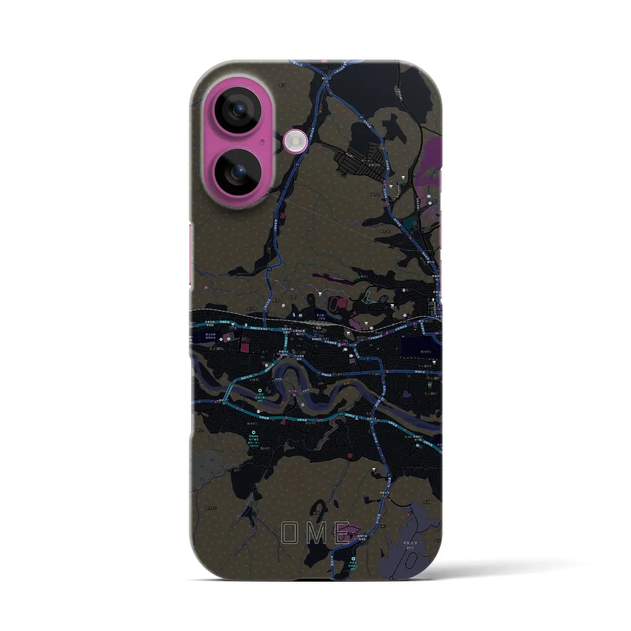 【青梅(東京都)】地図柄iPhoneケース(バックカバータイプ)