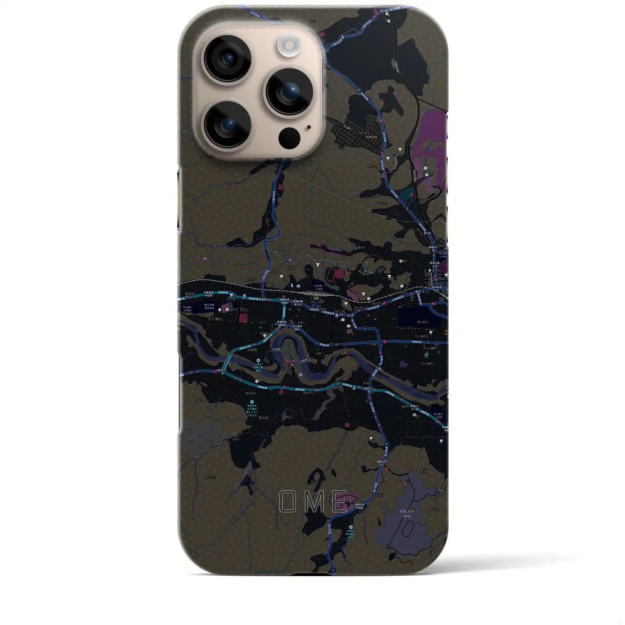 【青梅(東京都)】地図柄iPhoneケース(バックカバータイプ)