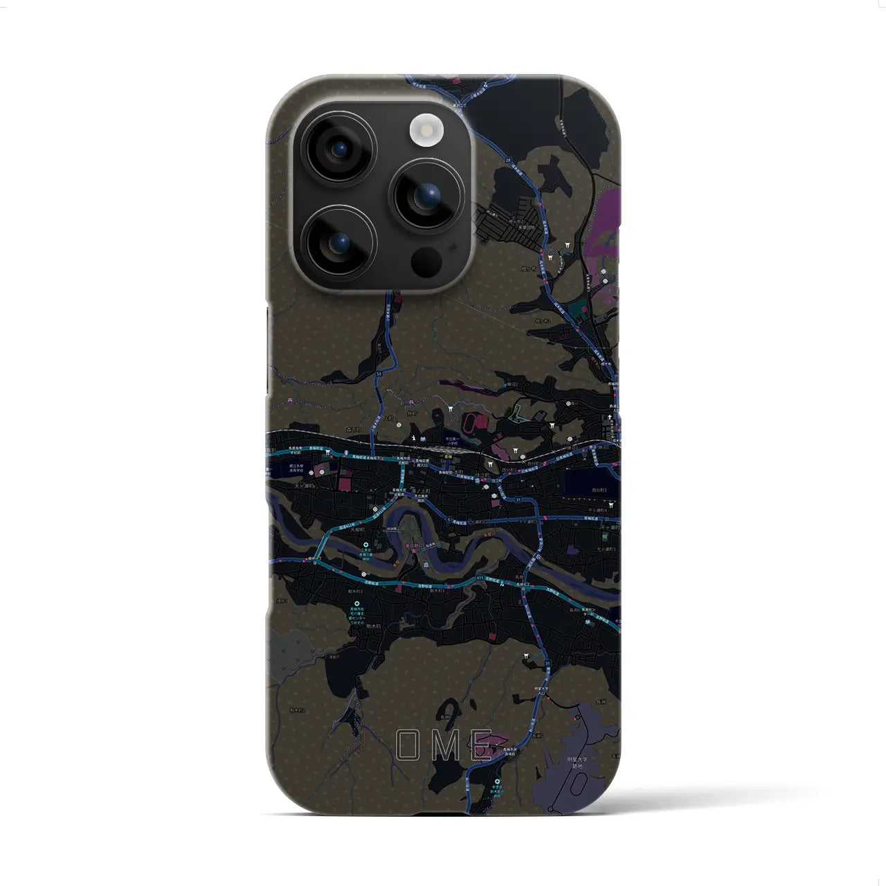 【青梅(東京都)】地図柄iPhoneケース(バックカバータイプ)