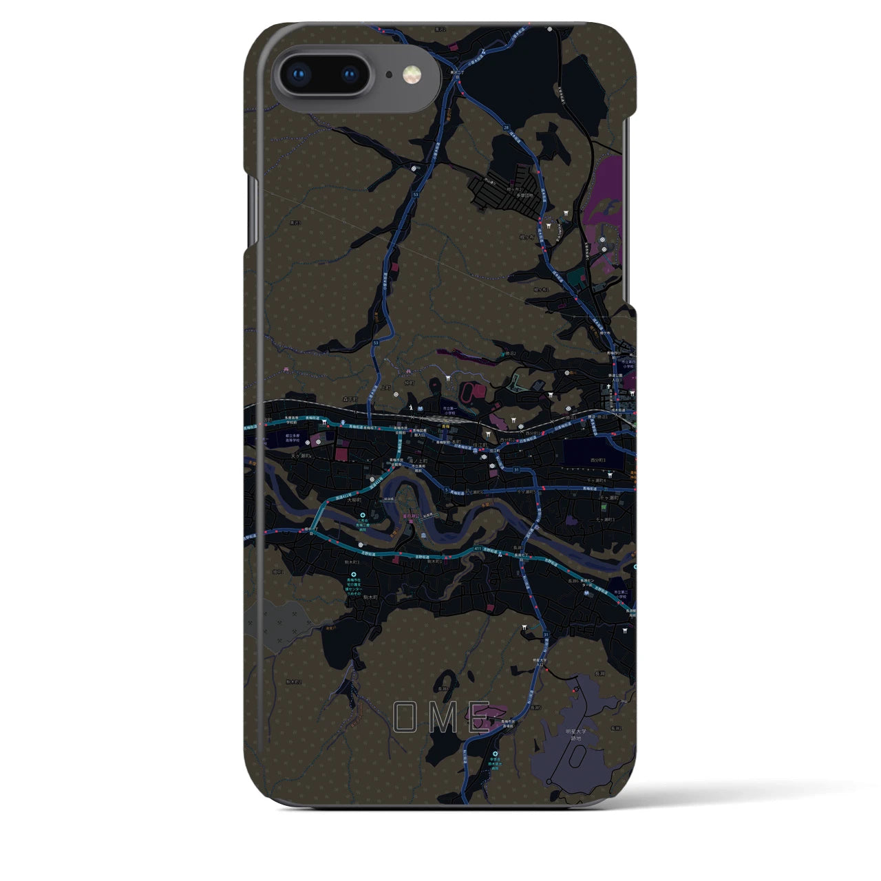 【青梅(東京都)】地図柄iPhoneケース(バックカバータイプ)