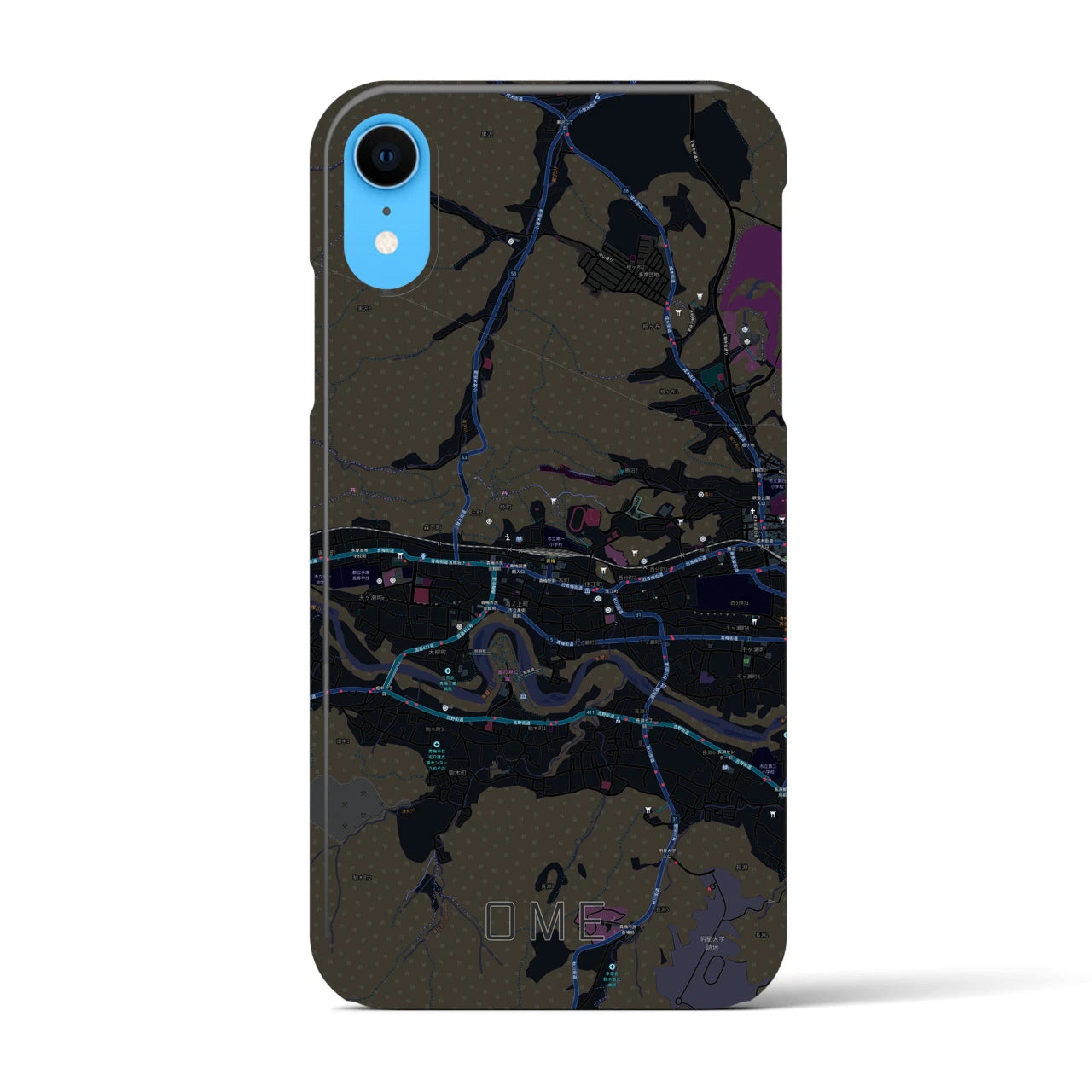 【青梅(東京都)】地図柄iPhoneケース(バックカバータイプ)
