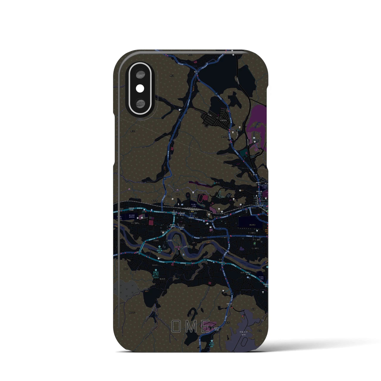【青梅(東京都)】地図柄iPhoneケース(バックカバータイプ)