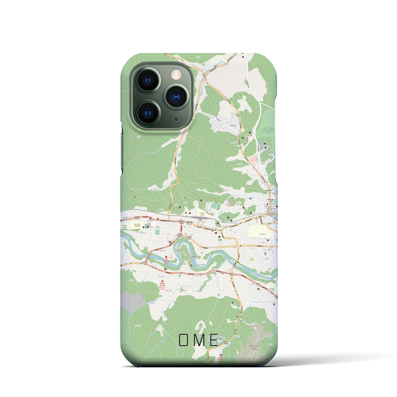 【青梅(東京都)】地図柄iPhoneケース(バックカバータイプ)