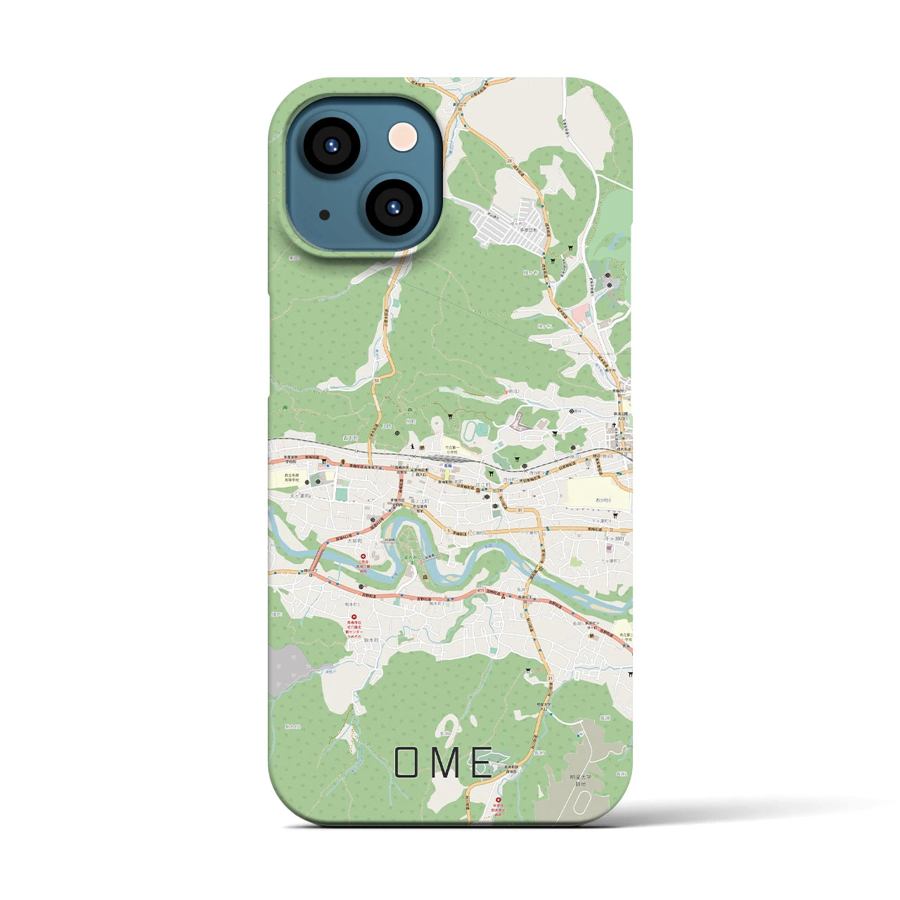 【青梅(東京都)】地図柄iPhoneケース(バックカバータイプ)