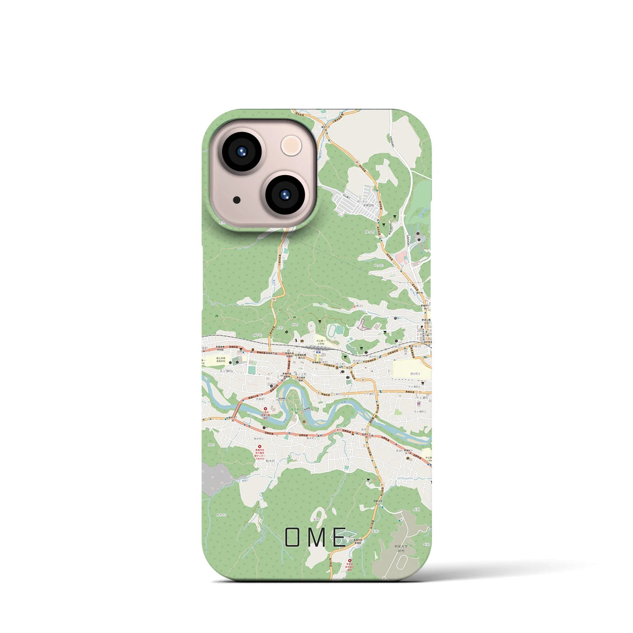 【青梅(東京都)】地図柄iPhoneケース(バックカバータイプ)