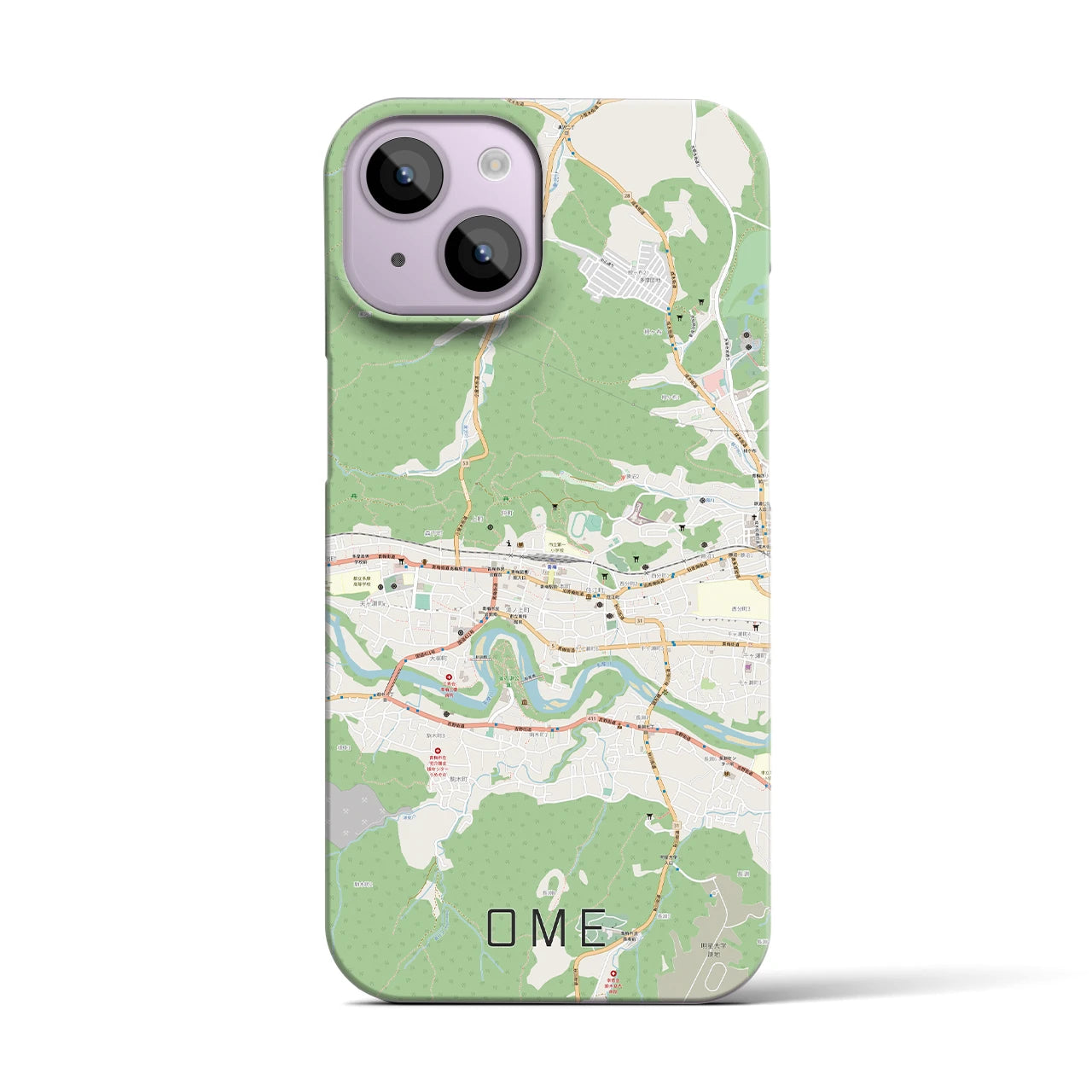 【青梅(東京都)】地図柄iPhoneケース(バックカバータイプ)