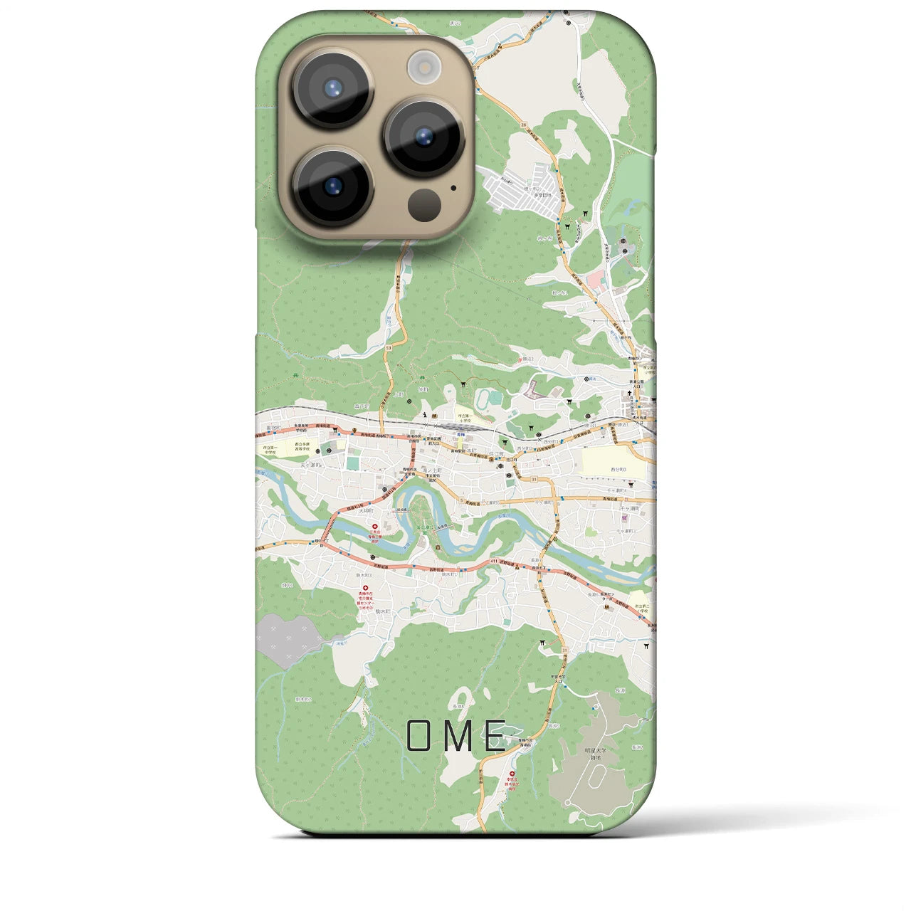 【青梅(東京都)】地図柄iPhoneケース(バックカバータイプ)