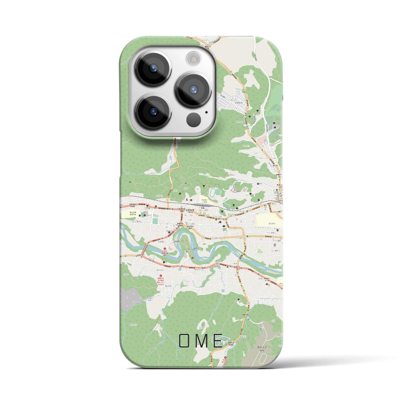 【青梅(東京都)】地図柄iPhoneケース(バックカバータイプ)