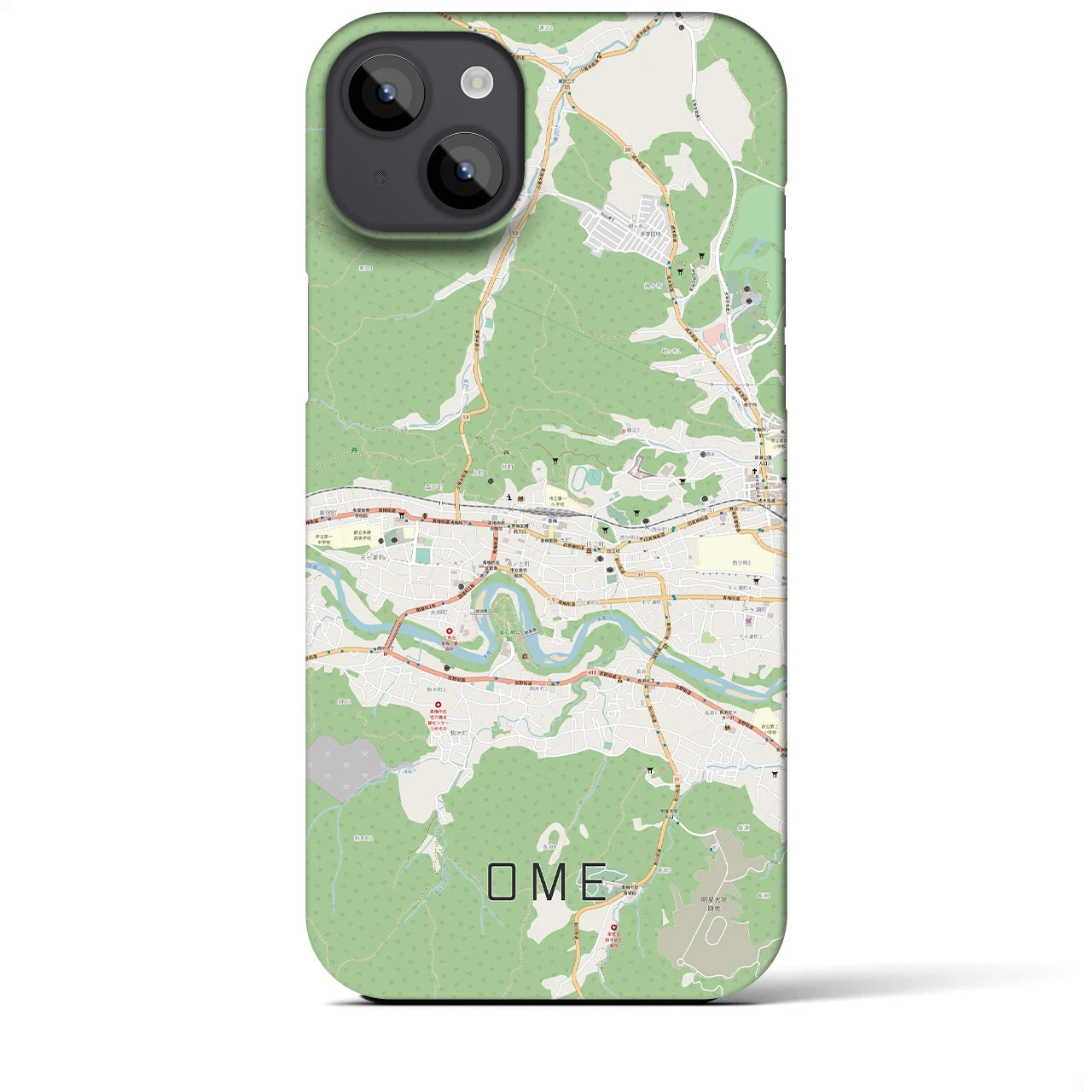 【青梅(東京都)】地図柄iPhoneケース(バックカバータイプ)