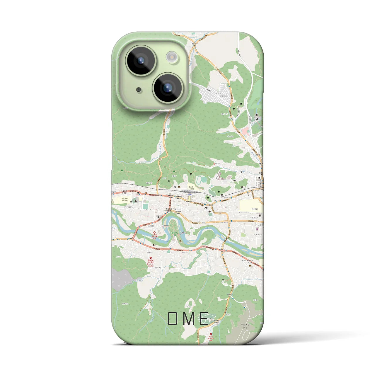 【青梅(東京都)】地図柄iPhoneケース(バックカバータイプ)