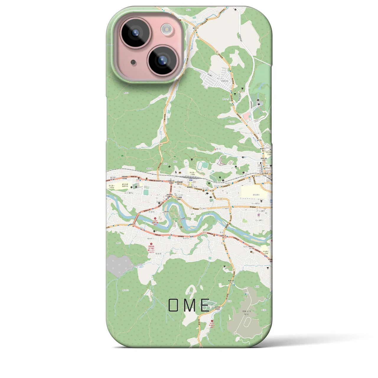 【青梅(東京都)】地図柄iPhoneケース(バックカバータイプ)