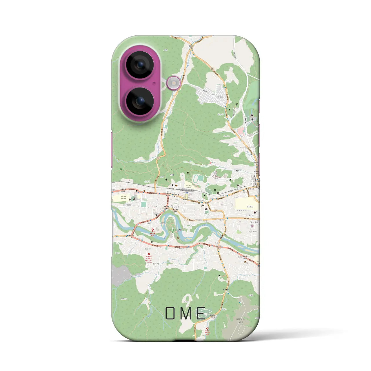 【青梅(東京都)】地図柄iPhoneケース(バックカバータイプ)