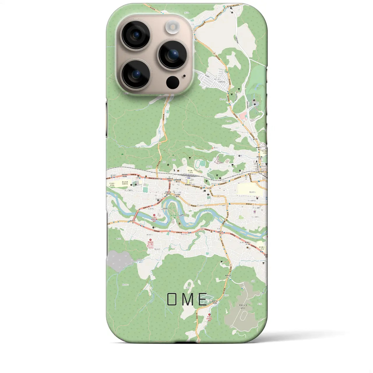 【青梅(東京都)】地図柄iPhoneケース(バックカバータイプ)