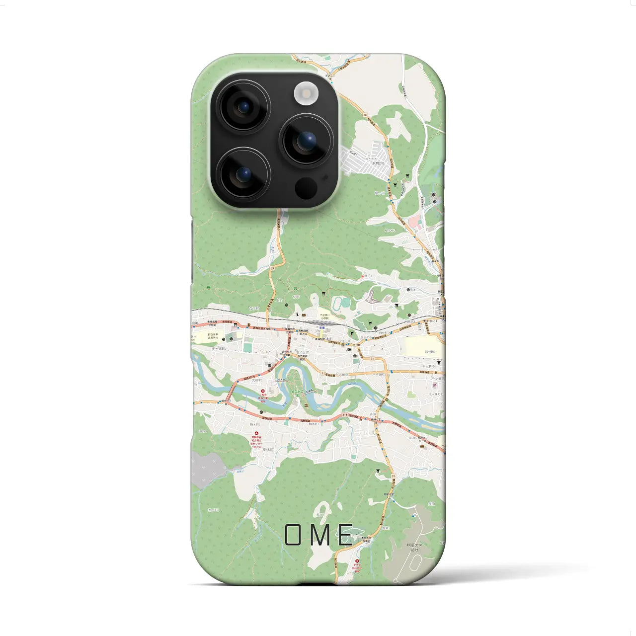 【青梅(東京都)】地図柄iPhoneケース(バックカバータイプ)