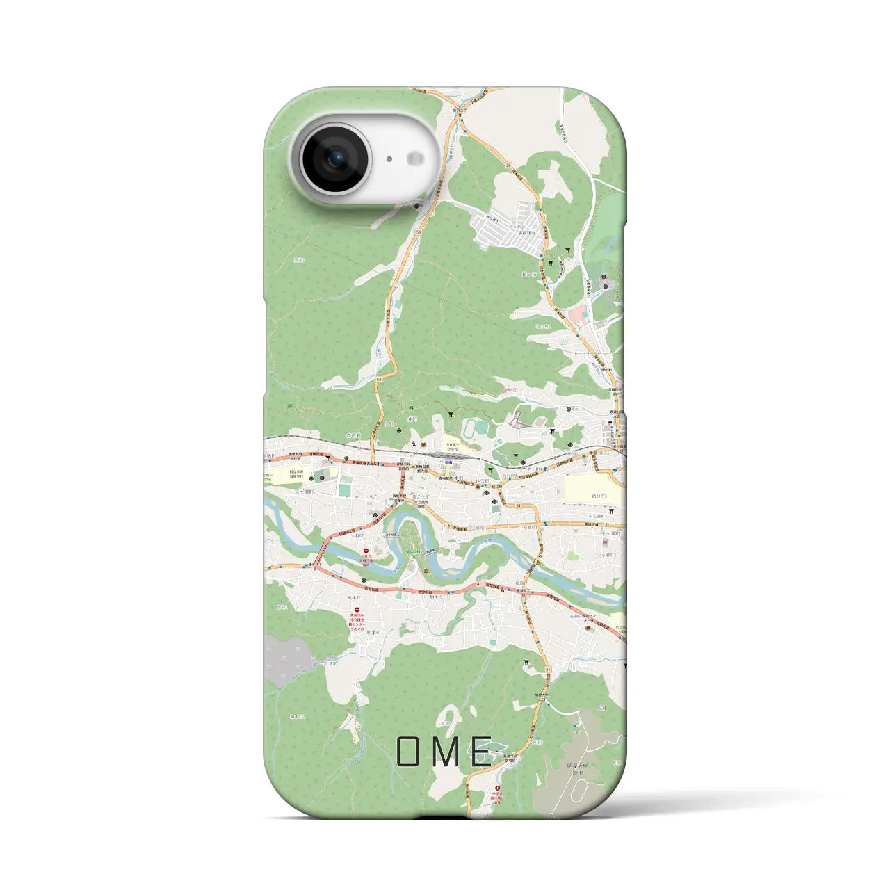 【青梅(東京都)】地図柄iPhoneケース(バックカバータイプ)