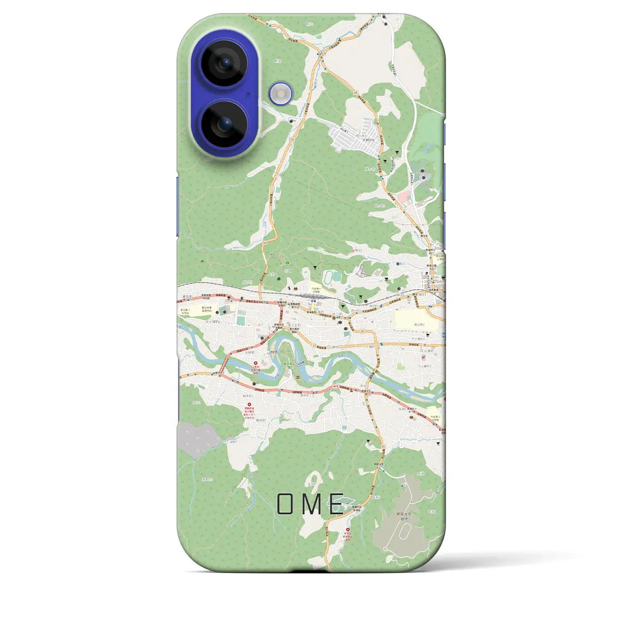 【青梅(東京都)】地図柄iPhoneケース(バックカバータイプ)ナチュラル・iPhone 16 Pro Max 用